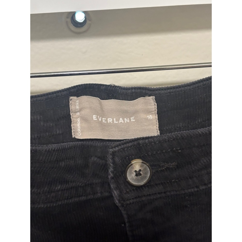 Everlane Black Corduroy Straight Leg High Rise Pants Size 16 - Picture 2 of 3
